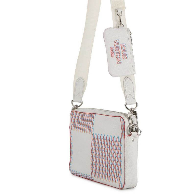 ルイヴィトン ショルダーバッグ ダミエ・ジャイアントスプレー トリオ・メッセンジャー M20665 LOUIS VUITTON 白