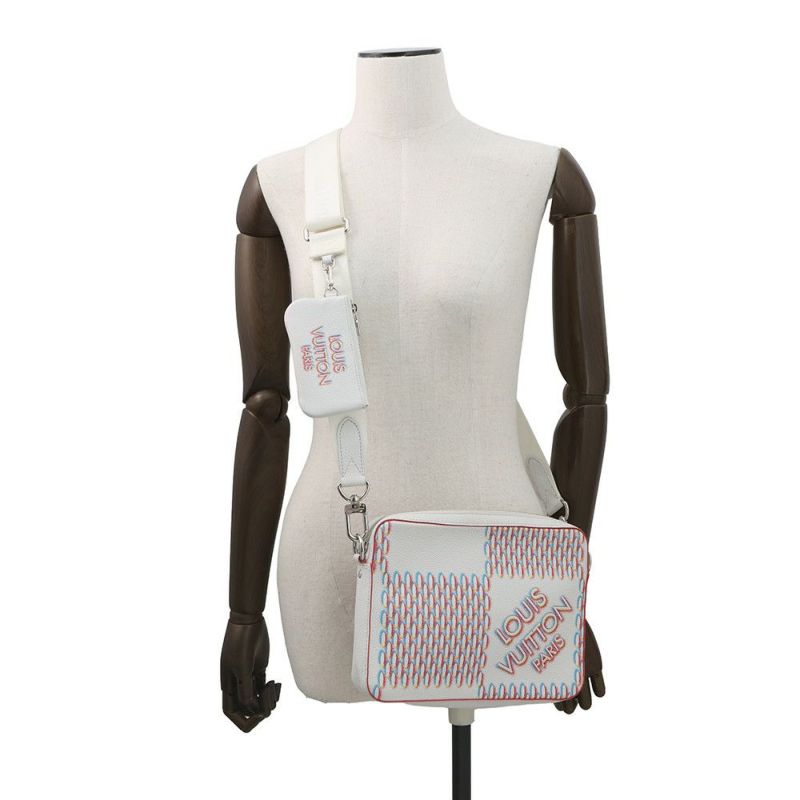 ルイヴィトン ショルダーバッグ ダミエ・ジャイアントスプレー トリオ・メッセンジャー M20665 LOUIS VUITTON 白
