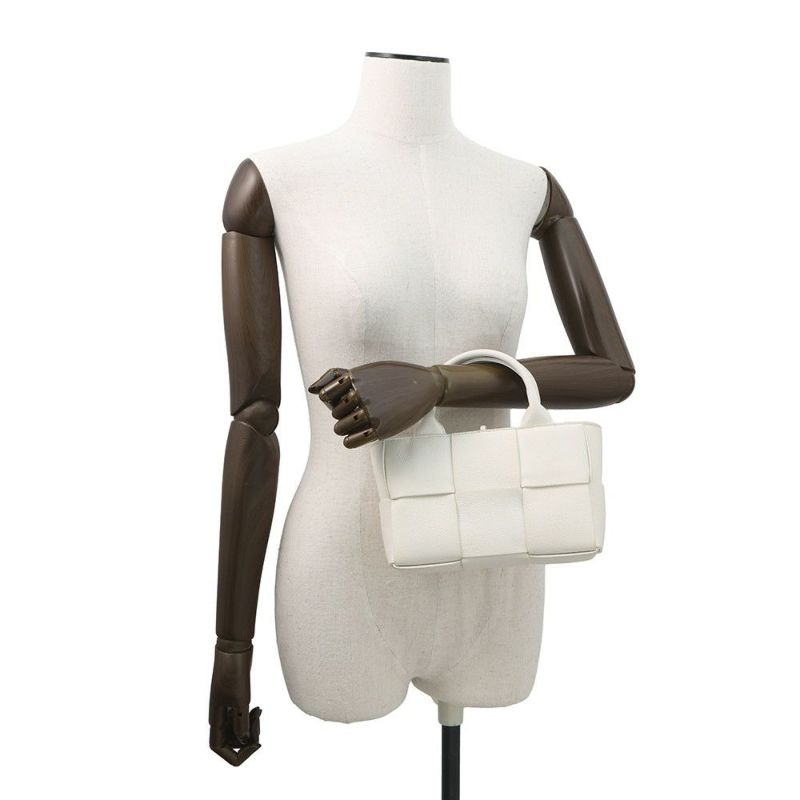 ボッテガヴェネタ トートバッグ キャンディ アルコ マキシイントレチャート 729029 BOTTEGA VENETA 2way 白
