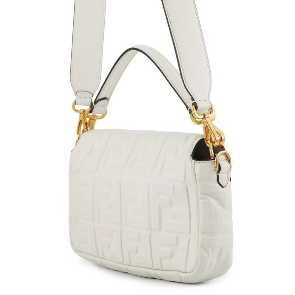 フェンディ ハンドバッグ バゲット レザー 8BR600 FENDI ワンショルダー 白