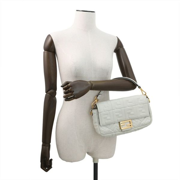 フェンディ ハンドバッグ バゲット レザー 8BR600 FENDI ワンショルダー 白