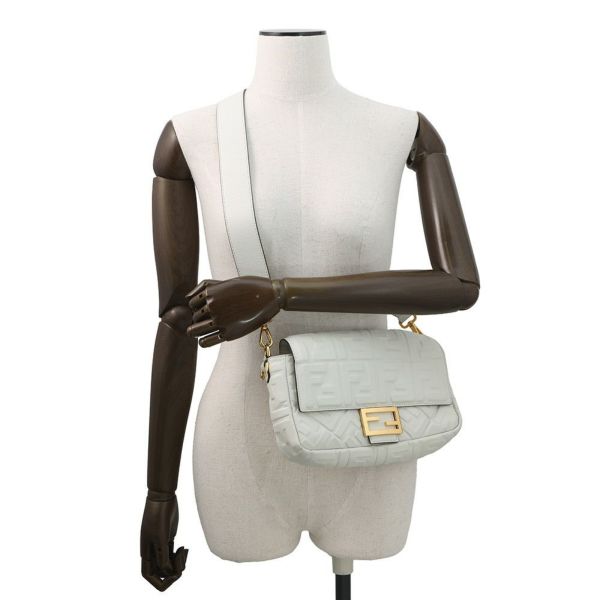 フェンディ ハンドバッグ バゲット レザー 8BR600 FENDI ワンショルダー 白