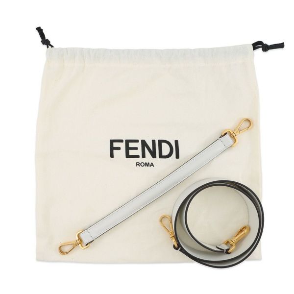 フェンディ ハンドバッグ バゲット レザー 8BR600 FENDI ワンショルダー 白