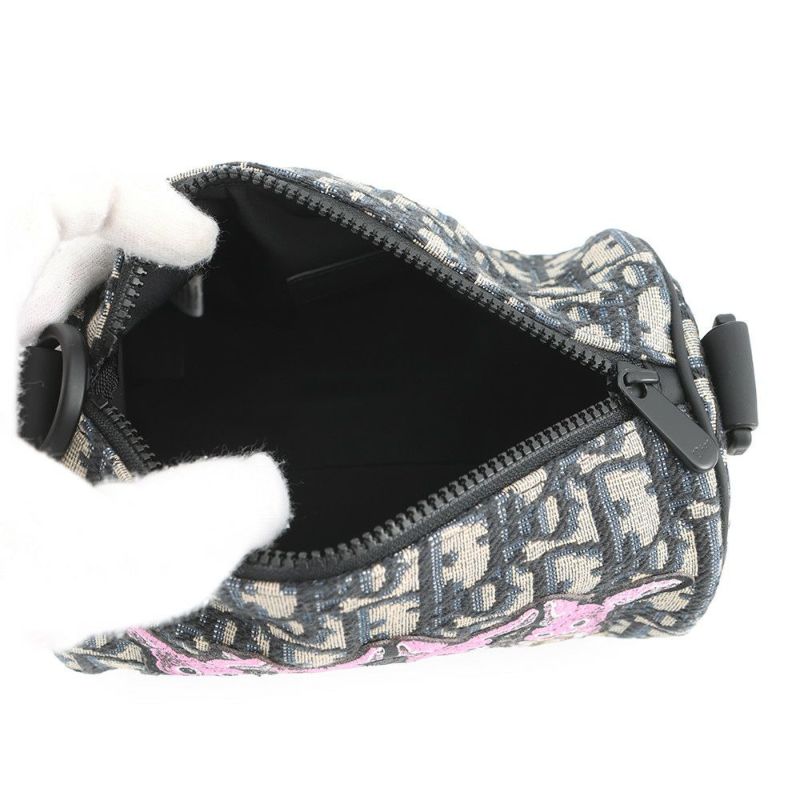 クリスチャン・ディオール ショルダーバッグ ミニ ローラー オブリーク ラビット M9916SNHO_M884 Christian Dior 黒 トロッター キッズ