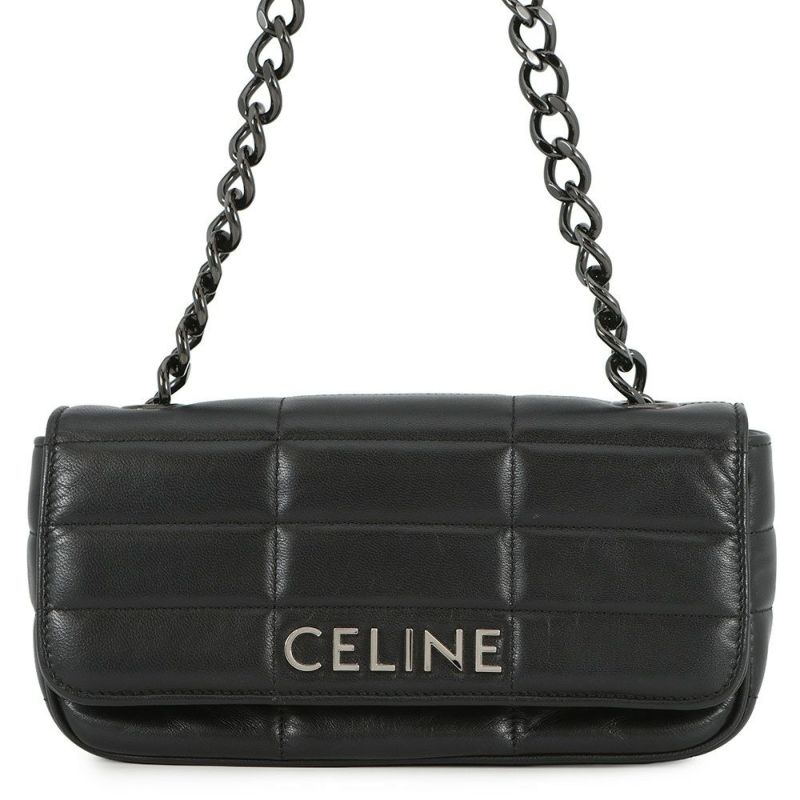セリーヌ チェーンショルダーバッグ モノクローム 112333 CELINE 黒 ワンショルダー