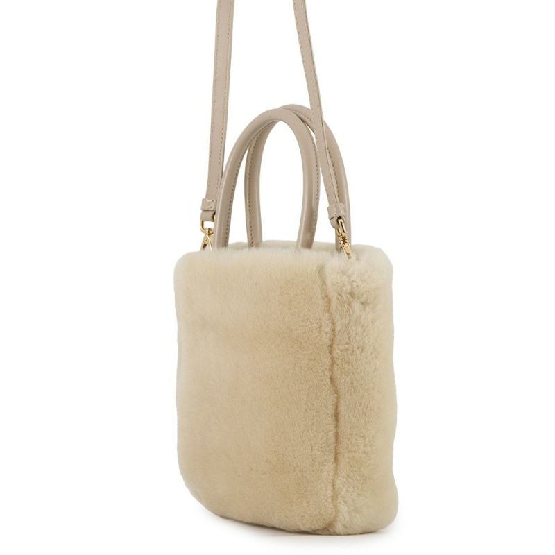 プラダ ハンドバッグ シープファー 1BA392 PRADA 2way