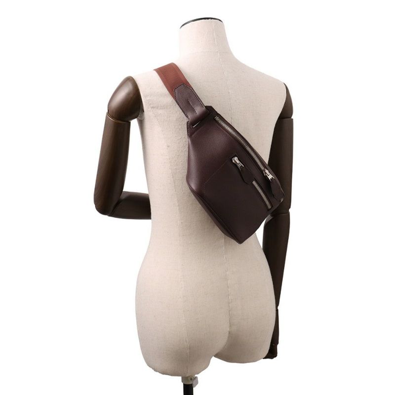 エルメス ボディバッグ シティスライドクロスPM プルーン/シルバー金具 エバーカラー Z刻印 メンズ