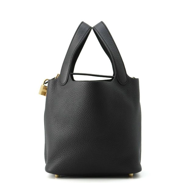 エルメス ハンドバッグ ピコタンロックPM ブラック/ゴールド金具 トリヨンクレマンス W刻印 黒