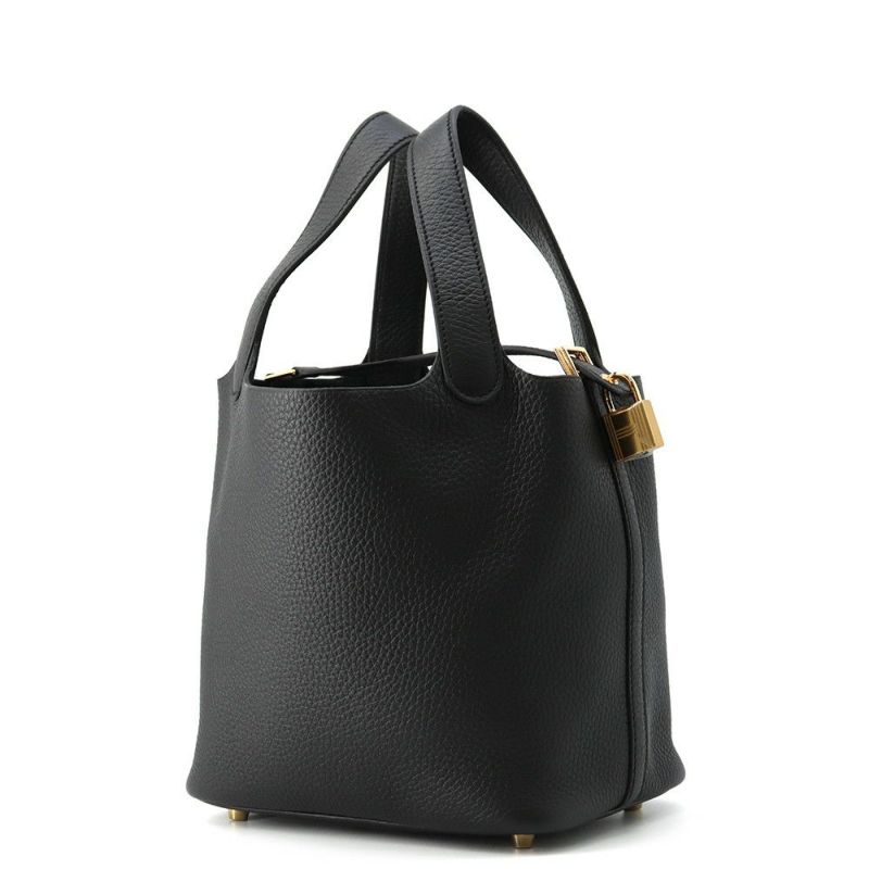 エルメス ハンドバッグ ピコタンロックPM ブラック/ゴールド金具 トリヨンクレマンス W刻印 黒