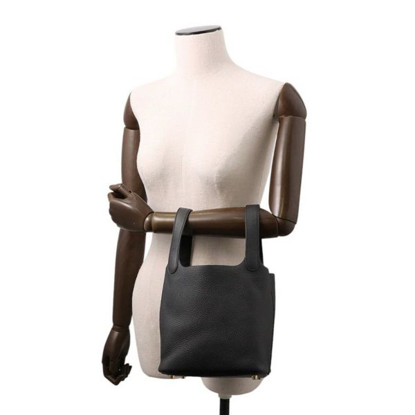 エルメス ハンドバッグ ピコタンロックPM ブラック/ゴールド金具 トリヨンクレマンス W刻印 黒