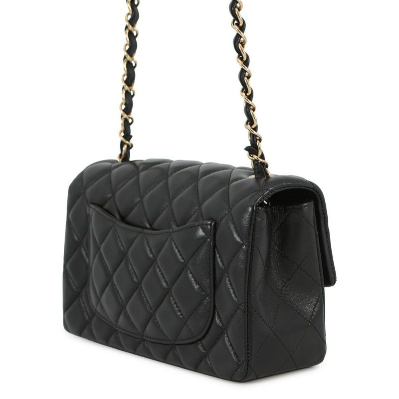 シャネル チェーンショルダーバッグ ココマーク ミニ マトラッセ 20 ラムスキン A69900 CHANEL 黒