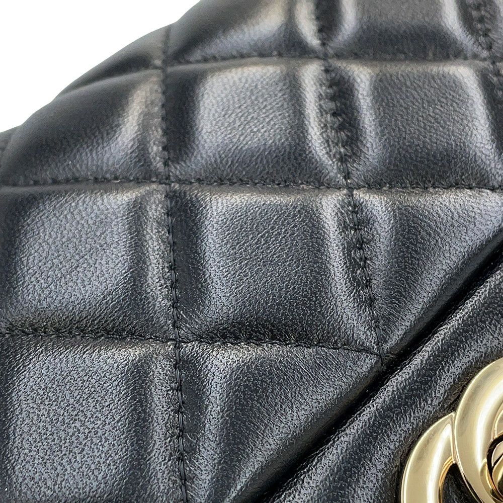 シャネル チェーンショルダーバッグ ココマーク ミニ マトラッセ 20 ラムスキン A69900 CHANEL 黒