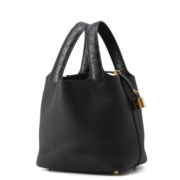 エルメス ハンドバッグ ピコタンロックPM タッチ ブラック/ゴールド金具 トリヨンクレマンス K刻印 黒