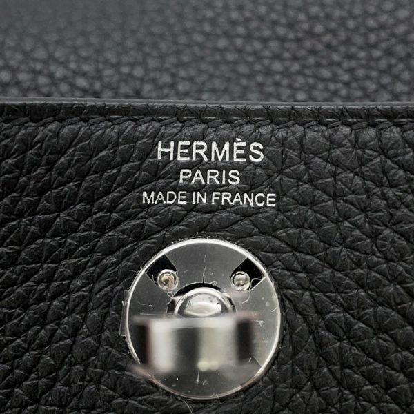 エルメス ハンドバッグ リンディ ミニ ブラック/シルバー金具 トリヨンクレマンス K刻印 HERMES バッグ 2wayショルダーバッグ