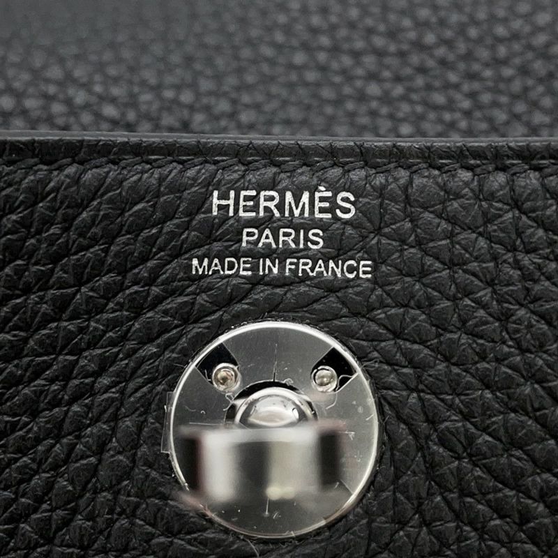 エルメス ハンドバッグ リンディ ミニ ブラック/シルバー金具 トリヨンクレマンス K刻印 HERMES バッグ 2wayショルダーバッグ