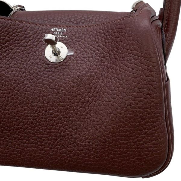 エルメス ハンドバッグ リンディ ミニ ルージュセリエ/シルバー金具 トリヨンクレマンス K刻印 2wayショルダー