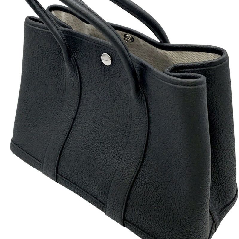 エルメス トートバッグ ガーデンパーティTPM ブラック/シルバー金具 ネゴンダ K刻印 黒