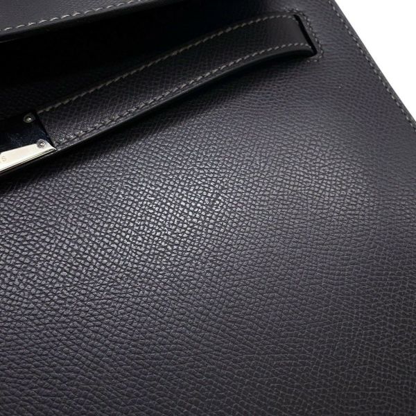 エルメス ハンドバッグ ケリー32 外縫い グラファイト/シルバー金具 クシュベル □G刻印 2wayショルダー