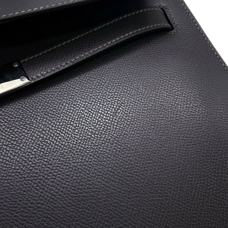 エルメス ハンドバッグ ケリー32 外縫い グラファイト/シルバー金具 クシュベル □G刻印 2wayショルダー