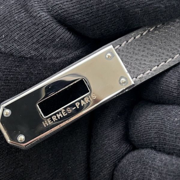 エルメス ハンドバッグ ケリー32 外縫い グラファイト/シルバー金具 クシュベル □G刻印 2wayショルダー