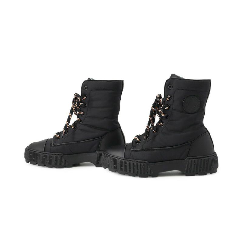 エルメス ショートブーツ フレッシュ ナイロン/レザー レディースサイズ36 1/2 HERMES 靴 黒