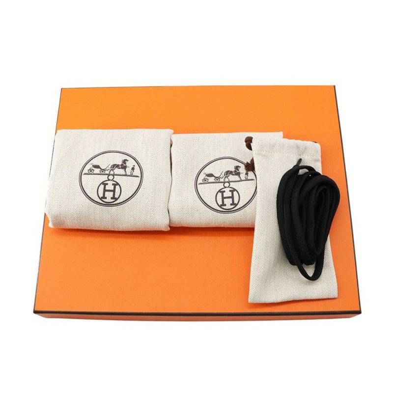 エルメス ショートブーツ フレッシュ ナイロン/レザー レディースサイズ36 1/2 HERMES 靴 黒