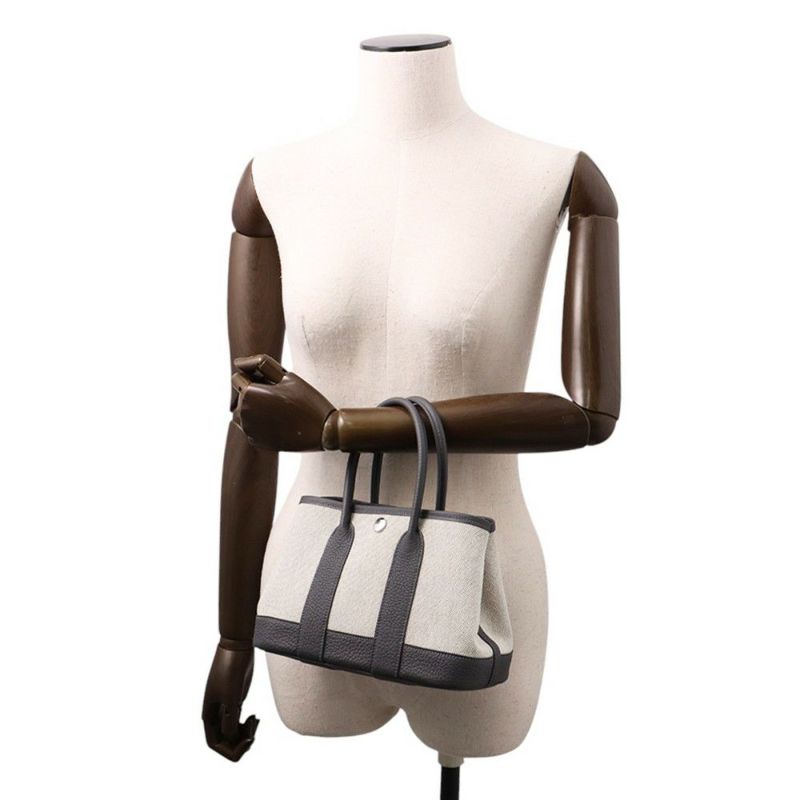 エルメス ネオ・ガーデン 23 ガーデンパーティ アルドワーズ/エクリュ/シルバー金具 トワルアッシュヴァイキング/ネゴンダ K刻印