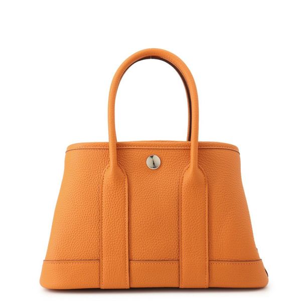 エルメス トートバッグ ネオ・ガーデン 23 ガーデンパーティ オレンジ/シルバー金具 ネゴンダ K刻印