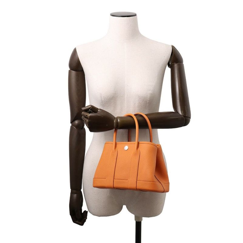 エルメス トートバッグ ネオ・ガーデン 23 ガーデンパーティ オレンジ/シルバー金具 ネゴンダ K刻印
