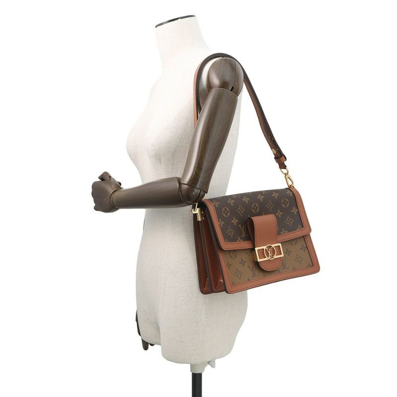 ルイヴィトン ショルダーバッグ モノグラム・リバース ドーフィーヌMM M45958 LOUIS VUITTON ヴィトン 2way 黒 ブラック