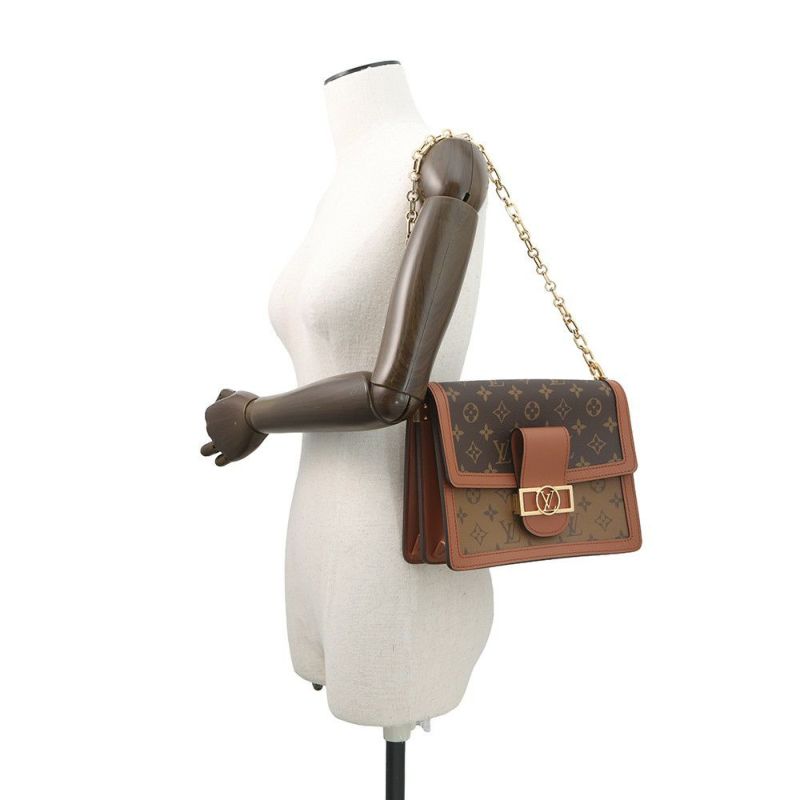 ルイヴィトン ショルダーバッグ モノグラム・リバース ドーフィーヌMM M45958 LOUIS VUITTON ヴィトン 2way 黒 ブラック