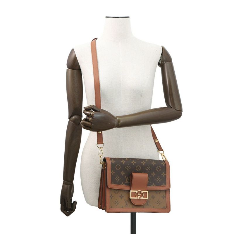 ルイヴィトン ショルダーバッグ モノグラム・リバース ドーフィーヌMM M45958 LOUIS VUITTON ヴィトン 2way 黒 ブラック