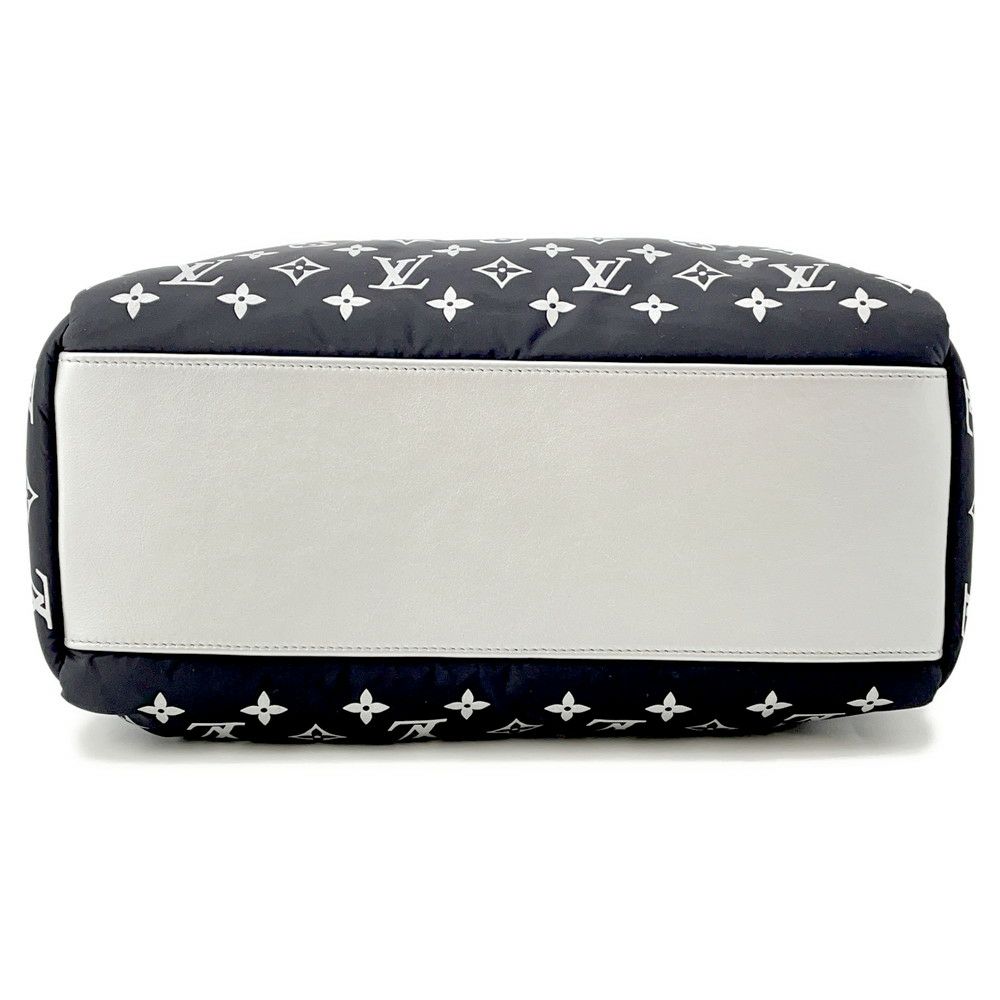 ルイヴィトン トートバッグ モノグラム・ナイロン LV SKI オンザゴーMM M11847 2way 白 ホワイト 黒 ブラック