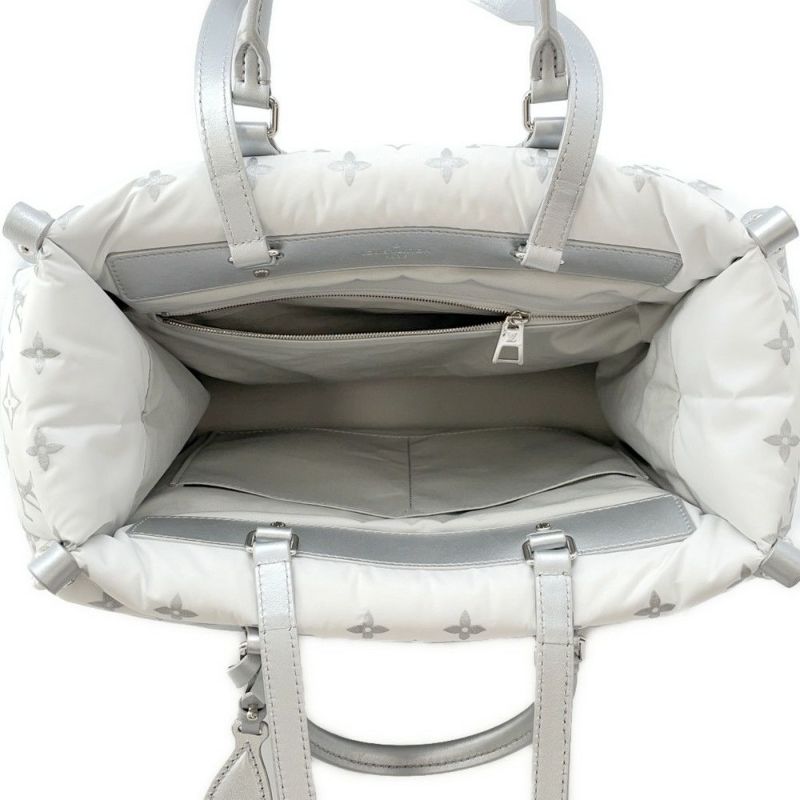 ルイヴィトン トートバッグ モノグラム・ナイロン LV SKI オンザゴーMM M11847 2way 白 ホワイト 黒 ブラック