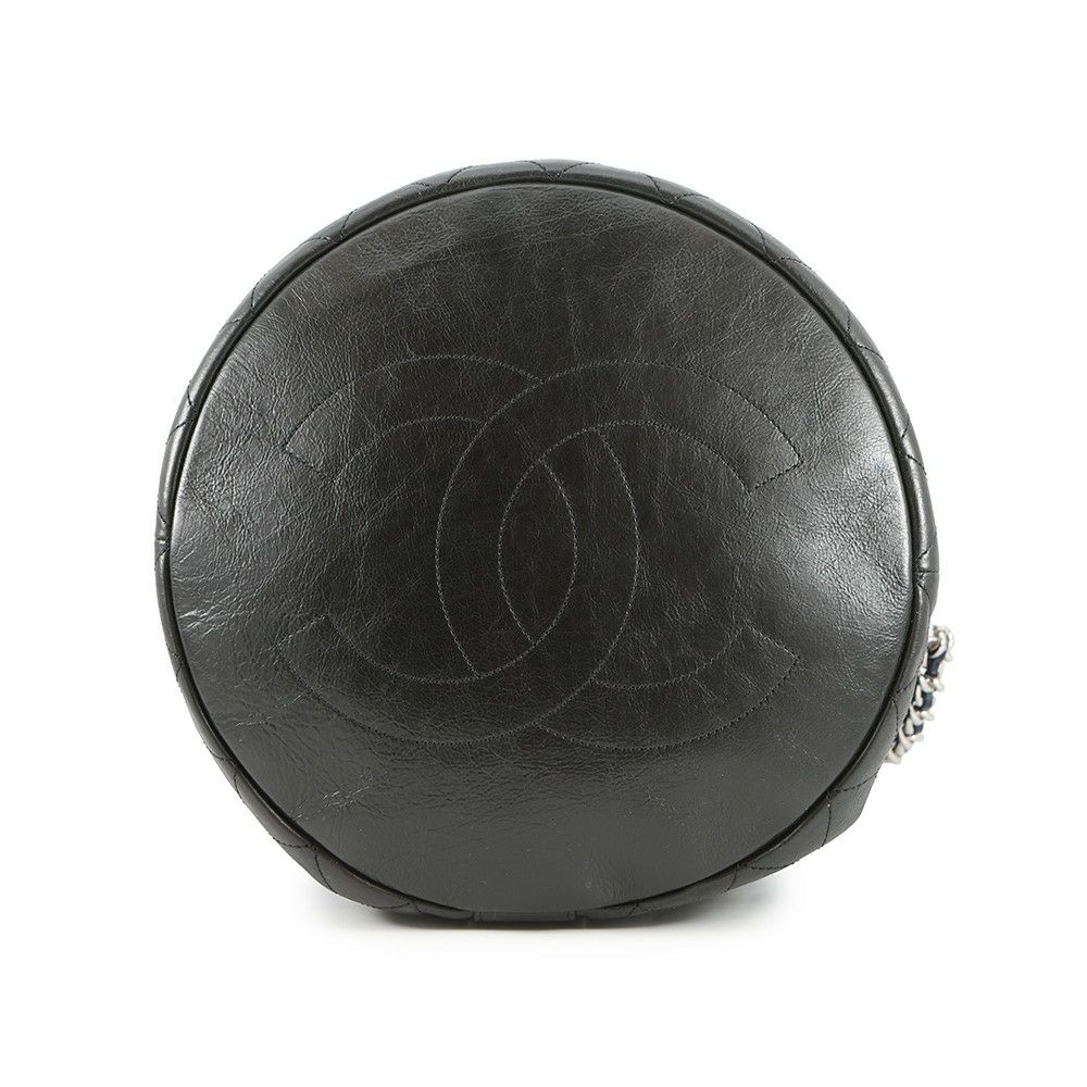 シャネル ショルダーバッグ エンブロイダリー ドローストリング 刺繍 ウール A57519 CHANEL 巾着バッグ 黒