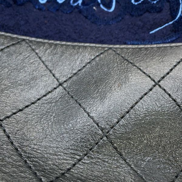 シャネル ショルダーバッグ エンブロイダリー ドローストリング 刺繍 ウール A57519 CHANEL 巾着バッグ 黒