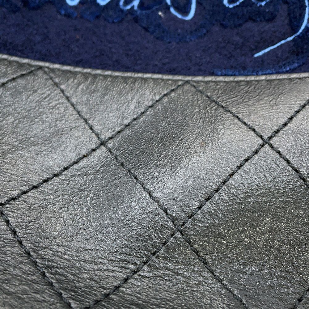 シャネル ショルダーバッグ エンブロイダリー ドローストリング 刺繍 ウール A57519 CHANEL 巾着バッグ 黒