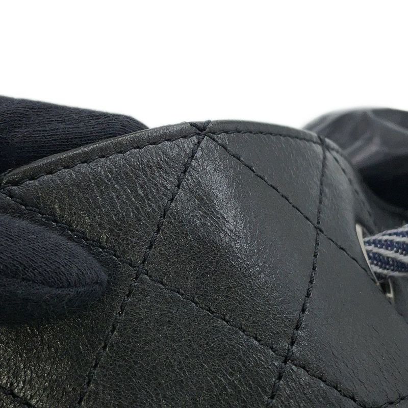 シャネル ショルダーバッグ エンブロイダリー ドローストリング 刺繍 ウール A57519 CHANEL 巾着バッグ 黒