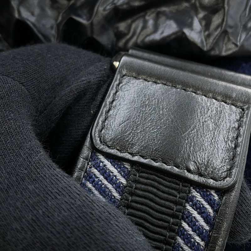 シャネル ショルダーバッグ エンブロイダリー ドローストリング 刺繍 ウール A57519 CHANEL 巾着バッグ 黒