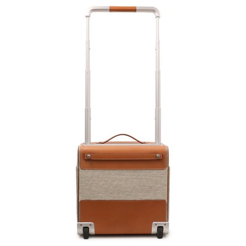 エルメス キャリーケース カレーシュ エクスプレス キャビン エクリュ/フォーブ/マットシルバー金具 トワル/バレニア □Q刻印