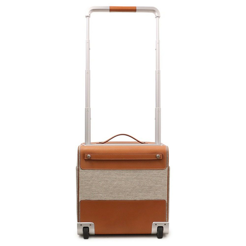 エルメス キャリーケース カレーシュ エクスプレス キャビン エクリュ/フォーブ/マットシルバー金具 トワル/バレニア □Q刻印