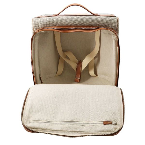 エルメス キャリーケース カレーシュ エクスプレス キャビン エクリュ/フォーブ/マットシルバー金具 トワル/バレニア □Q刻印