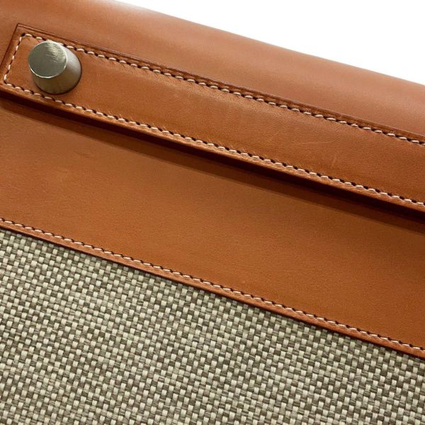 エルメス キャリーケース カレーシュ エクスプレス キャビン エクリュ/フォーブ/マットシルバー金具 トワル/バレニア □Q刻印