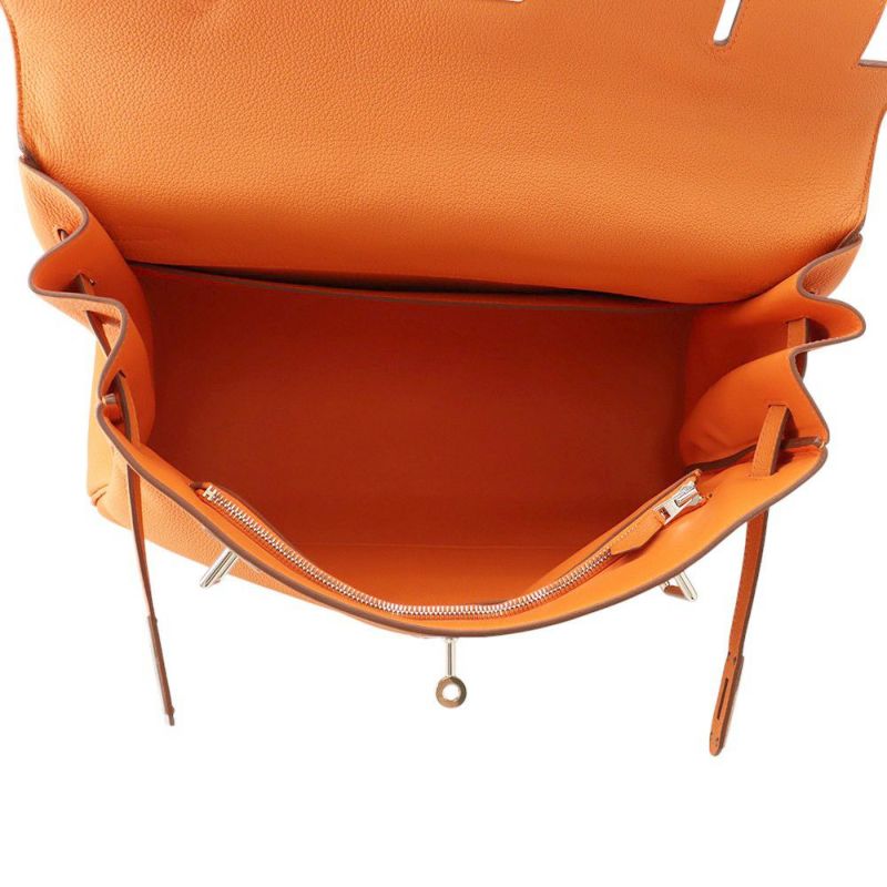 エルメス ハンドバッグ ケリー マキシ 内縫い 42 オレンジ/シルバー金具 トゴ W刻印 2wayショルダー