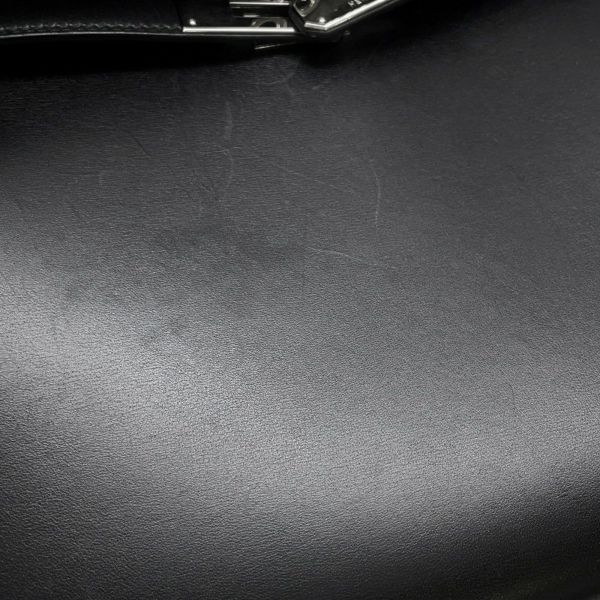 エルメス ハンドバッグ ケリー28 外縫い ブラック/シルバー金具 ボックスカーフ □G刻印 2wayショルダー 黒