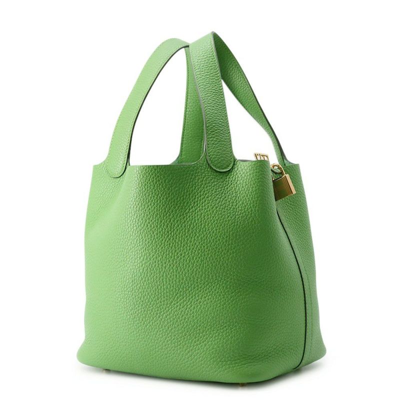 エルメス ハンドバッグ ピコタンロックMM ヴェールユッカ/ゴールド金具 トリヨンクレマンス W刻印