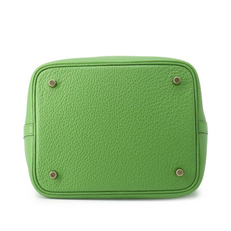 エルメス ハンドバッグ ピコタンロックMM ヴェールユッカ/ゴールド金具 トリヨンクレマンス W刻印