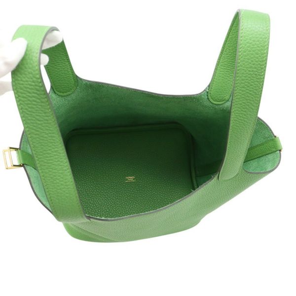 エルメス ハンドバッグ ピコタンロックMM ヴェールユッカ/ゴールド金具 トリヨンクレマンス W刻印
