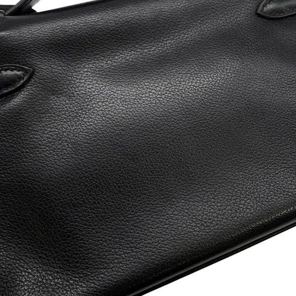 エルメス ハンドバッグ ポシェットケリー ブラック/シルバー金具 エバーグレイン □I刻印 黒