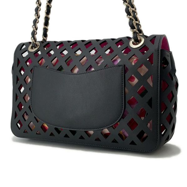 シャネル チェーンショルダーバッグ パンチング カーフレザー AS2376 CHANEL 黒